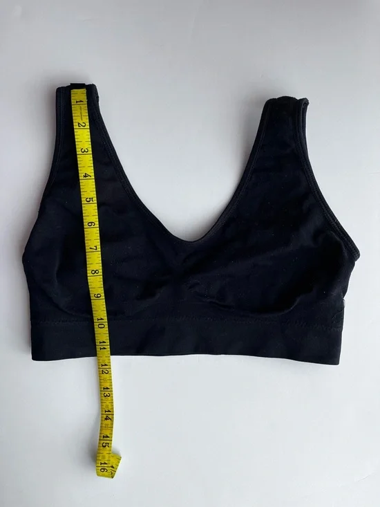 Seamless Comfortable Wide Strap No Underwire Black Bra Size XL - Picture 6 of 10